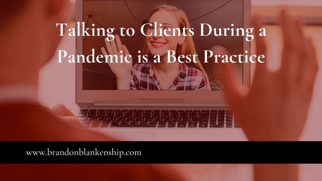 Zoom call talking with clients during pandemic