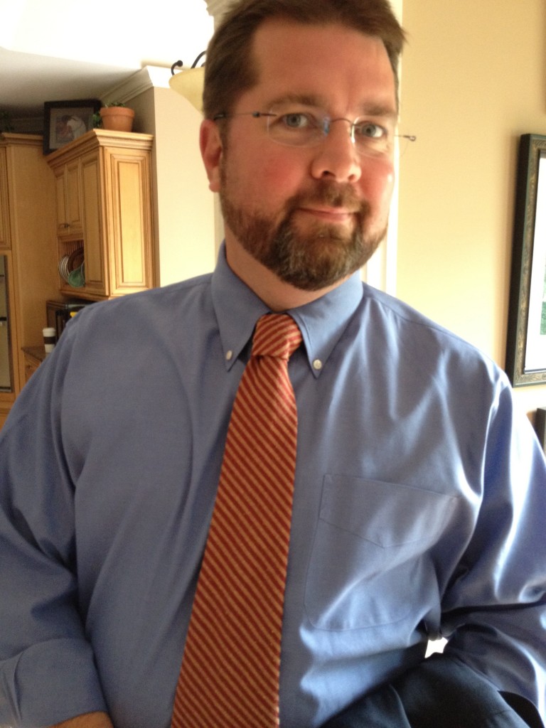 Brandon L Blankenship wearing Anna's striped tie